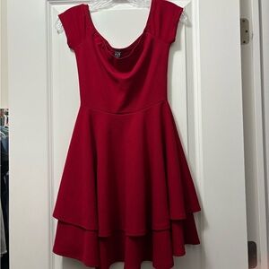 Off the shoulder red dress